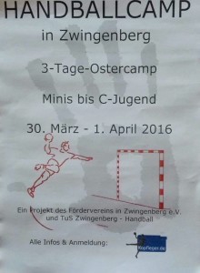 Handballcamp in den nächsten Osterferien 